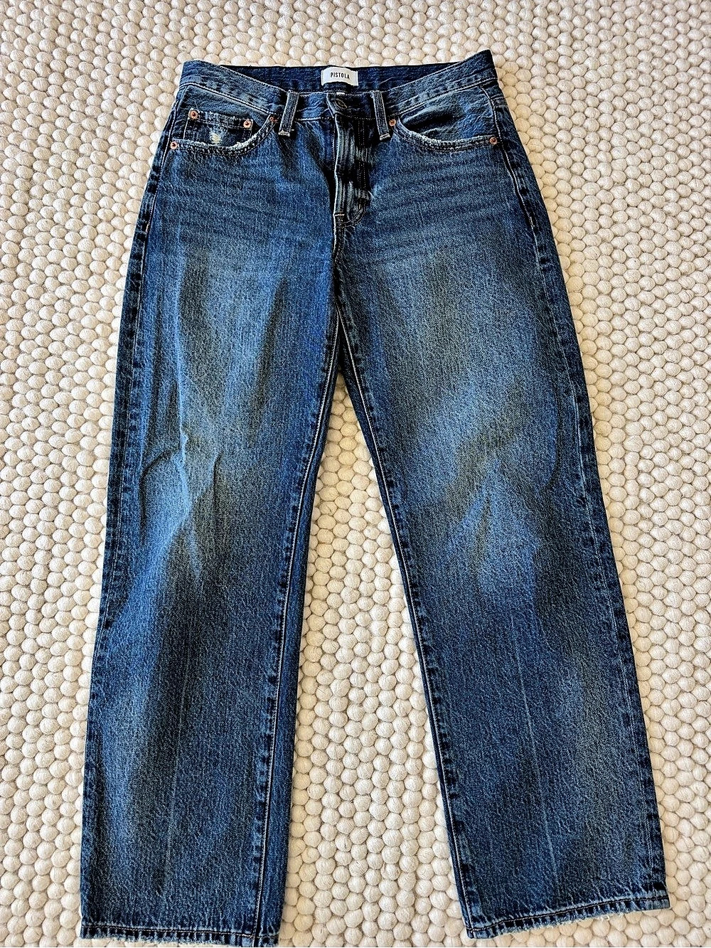 PISTOLA LEXI MID RISE BOWED STRAIGHT JEAN
Waist 26
